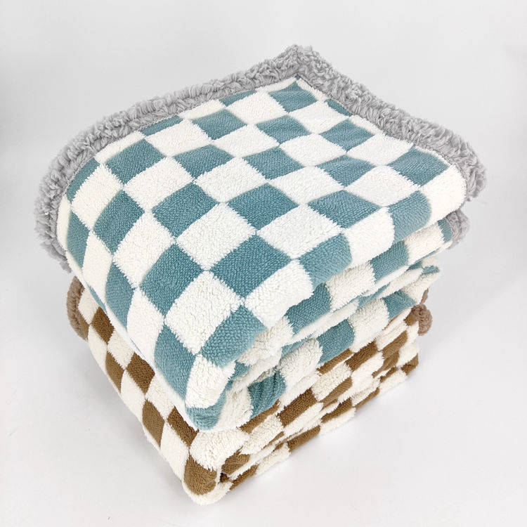 Reversible Decorative Geo Triangle Textured Sherpa Throw Blanket